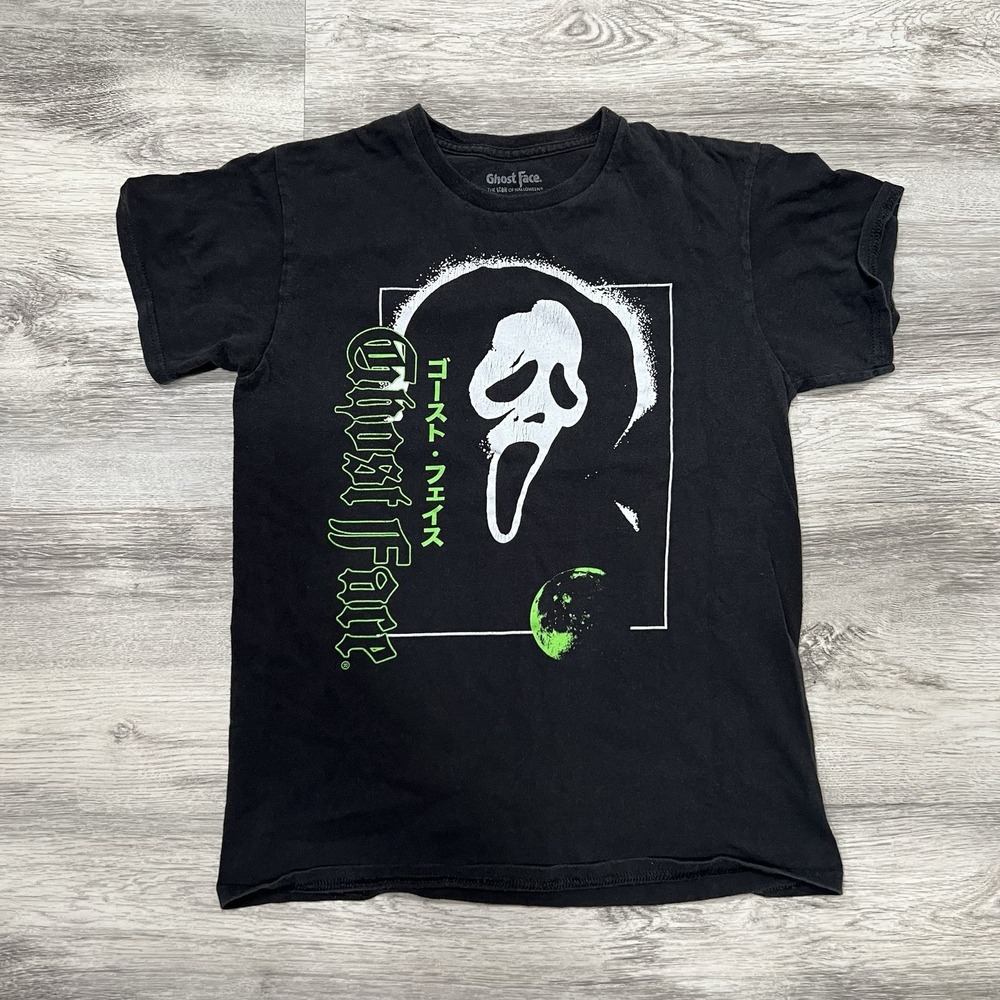 Ghost Face Graphic Tee Halloween Horror Movie T-Shirt Black‎ Medium